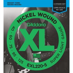 D'Addario EXL220-5, Super Light 040 - 125 (5-strenges�t)